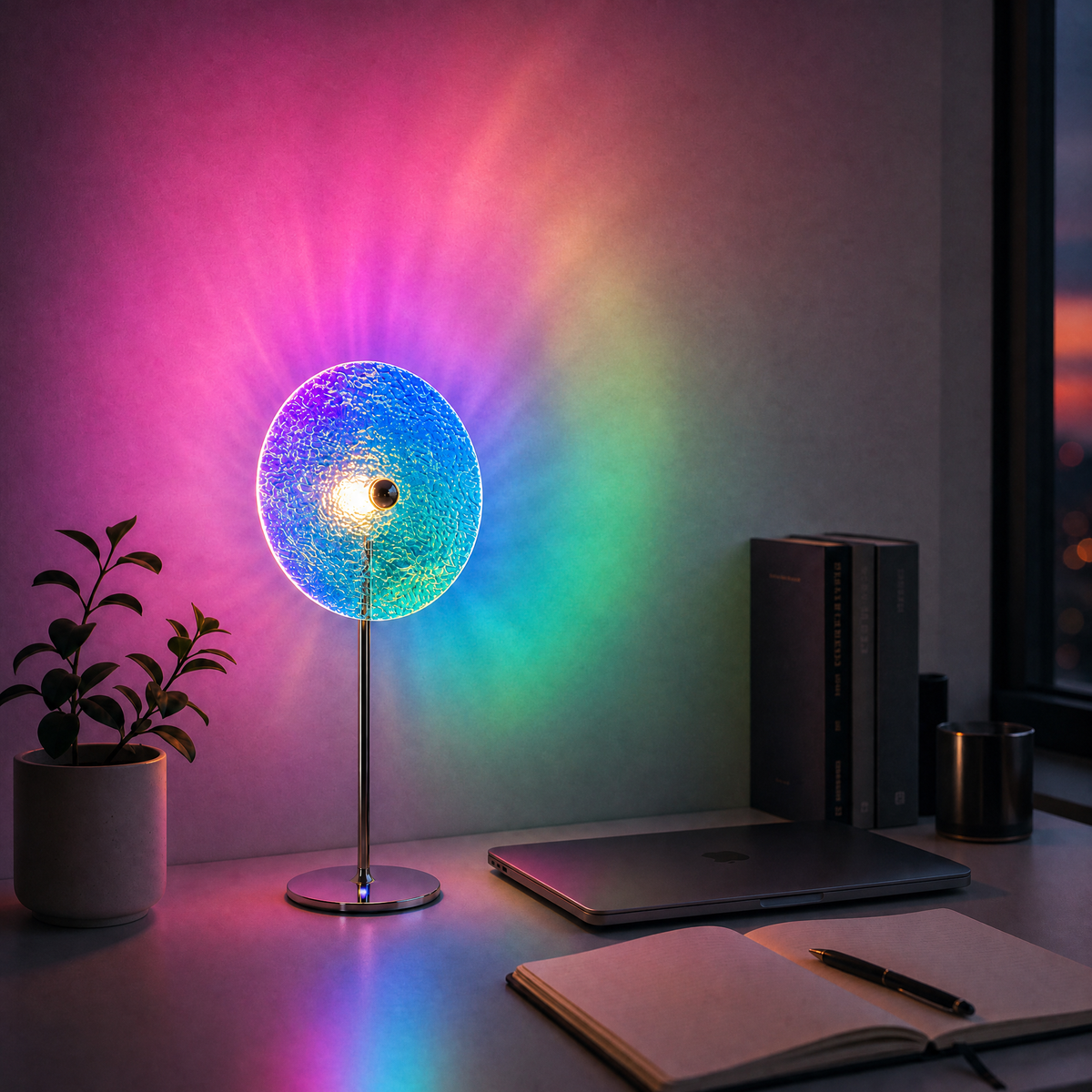 Sunset Wave Table Lamp — Golden-Hour Glow